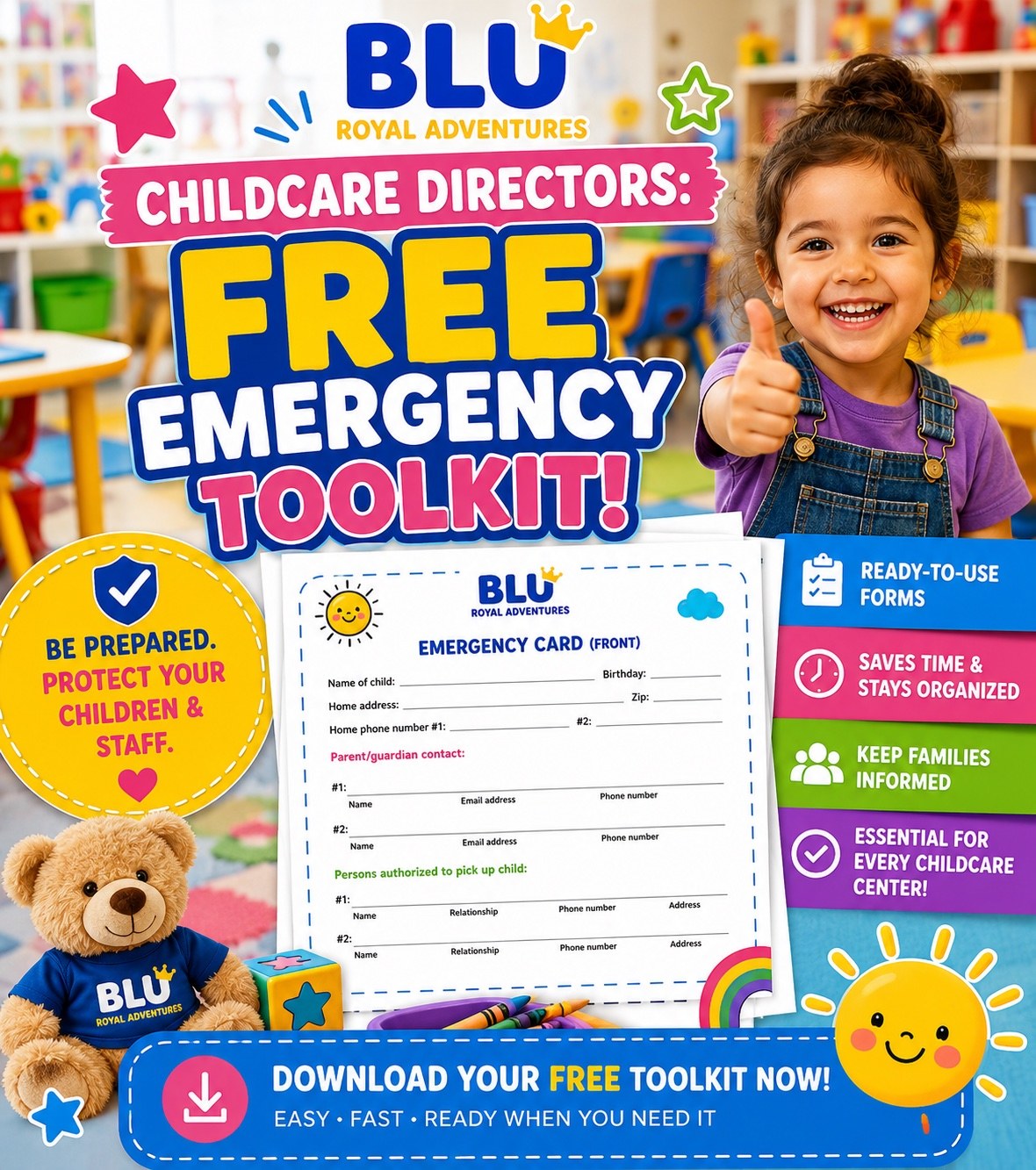 Free Childcare Emergency Toolkit — Be Prepared. Protect Your Children & Staff.